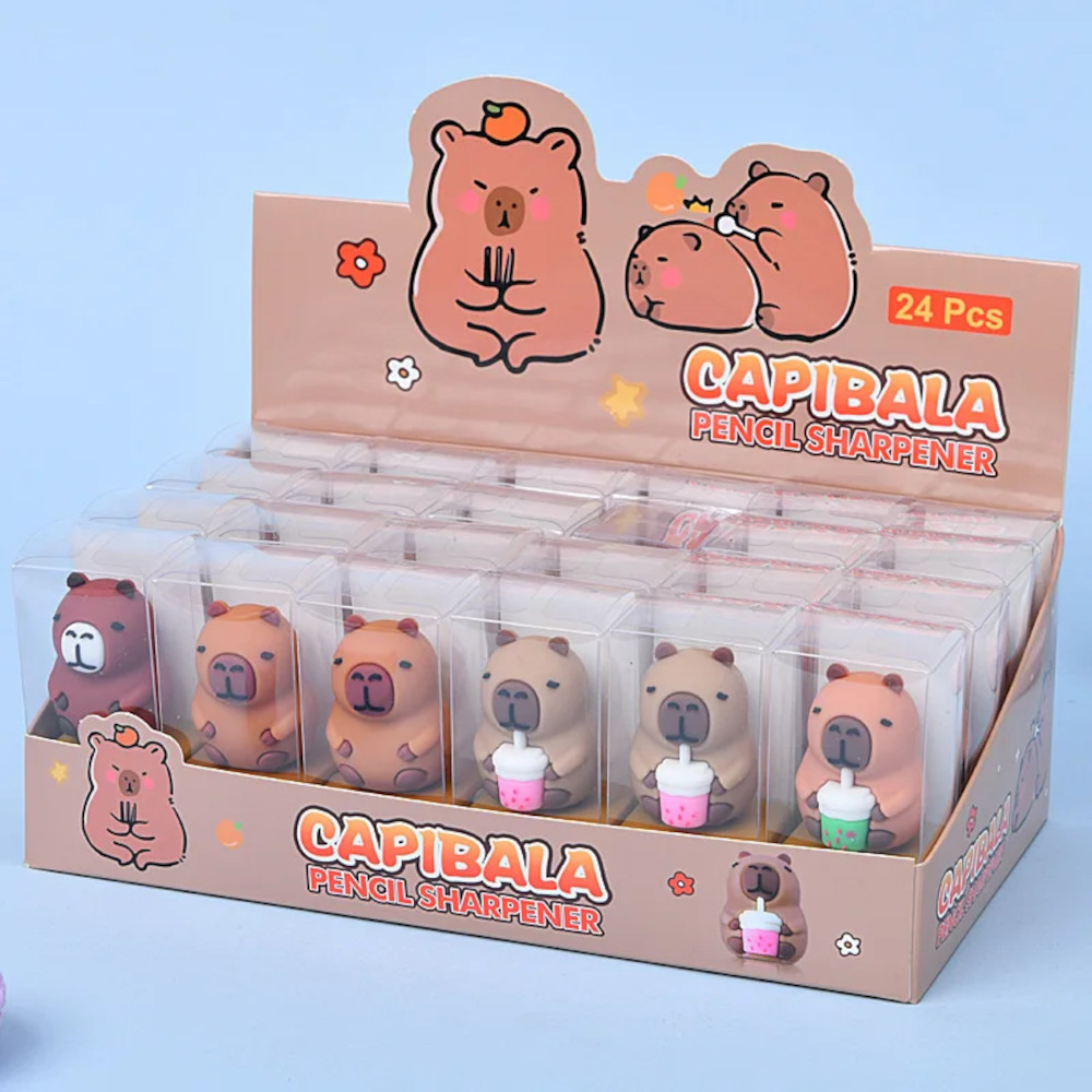 Точилка пласт. 1 отв. Egoist "Капибара"  с контейнером 3*4 см