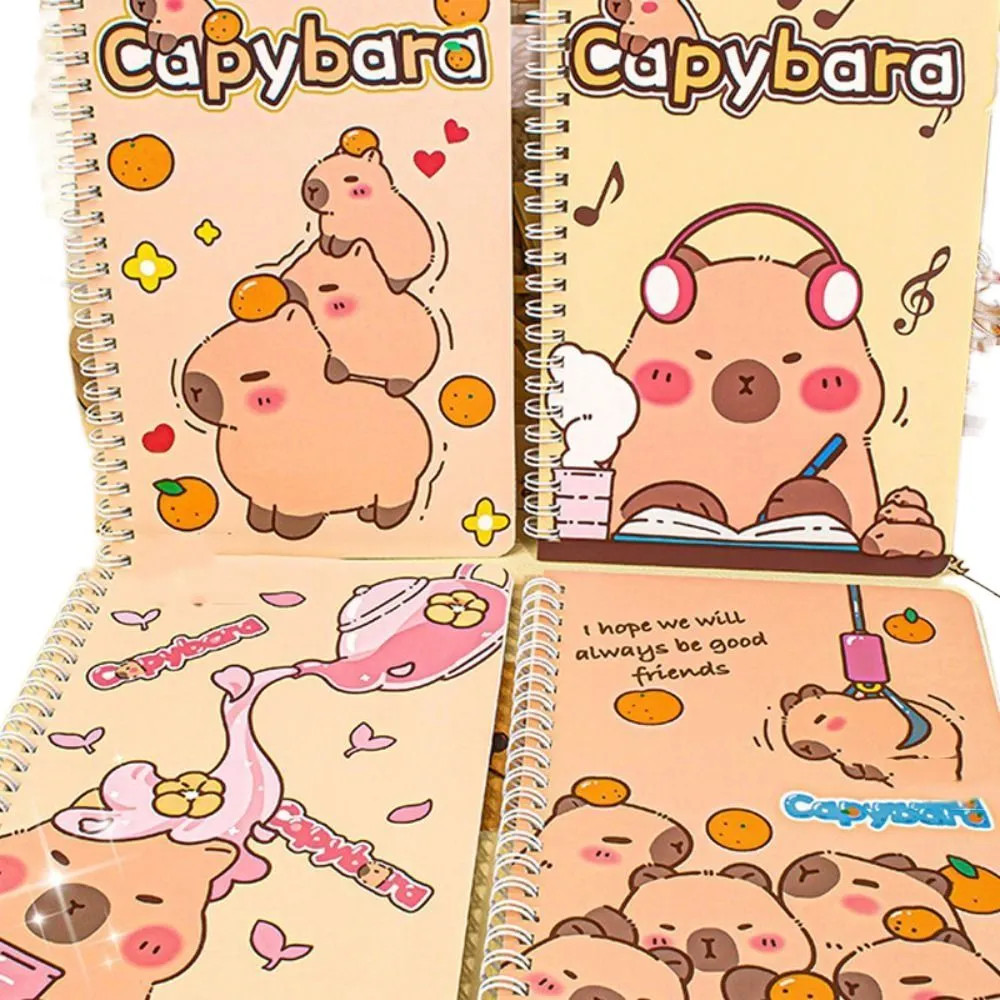 Блокнот 200*140мм гребень  60л "Капибара" лин. ассорти дизайнов