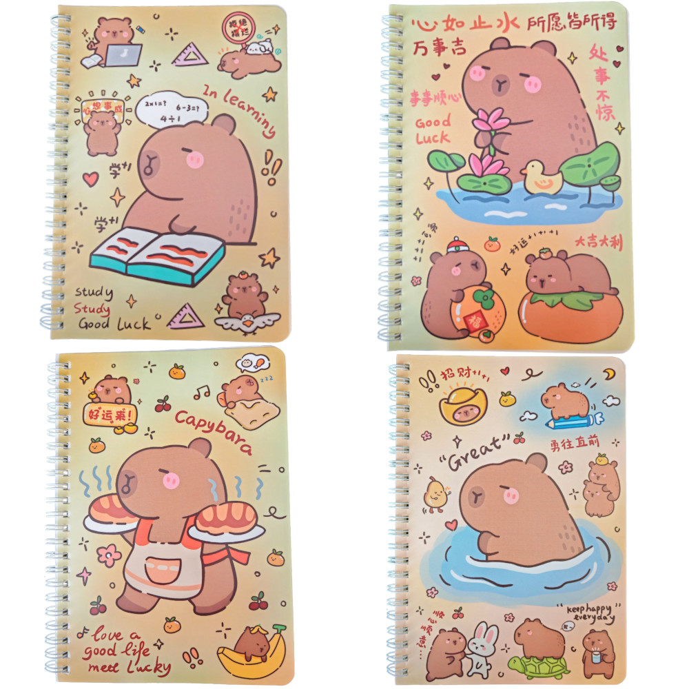 Блокнот 200*140мм гребень  60л "Ленивая капибара" лин. ассорти дизайнов