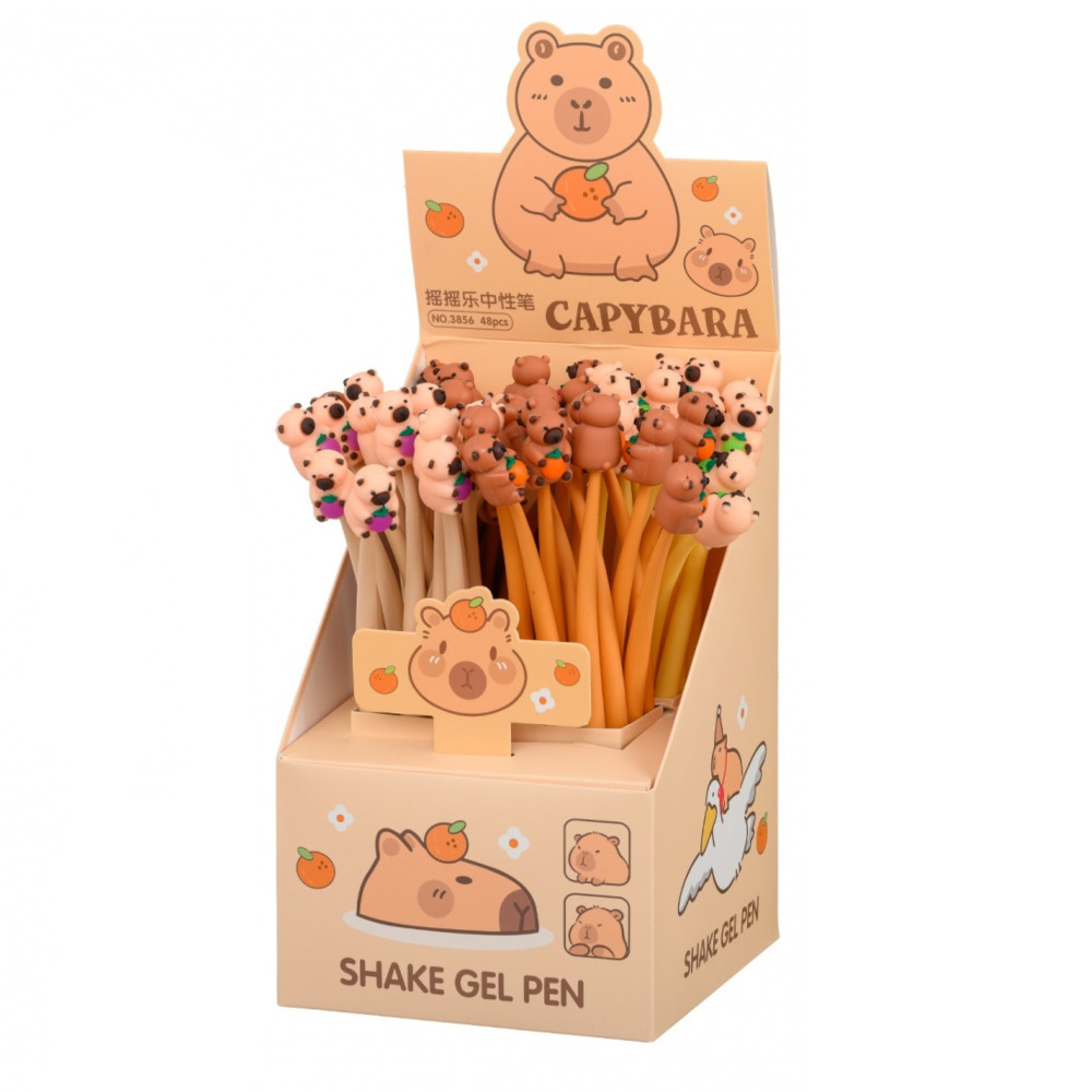 Ручка гелевая Egoist "Капибара" 0,5мм черные чернила, дизайн ассорти