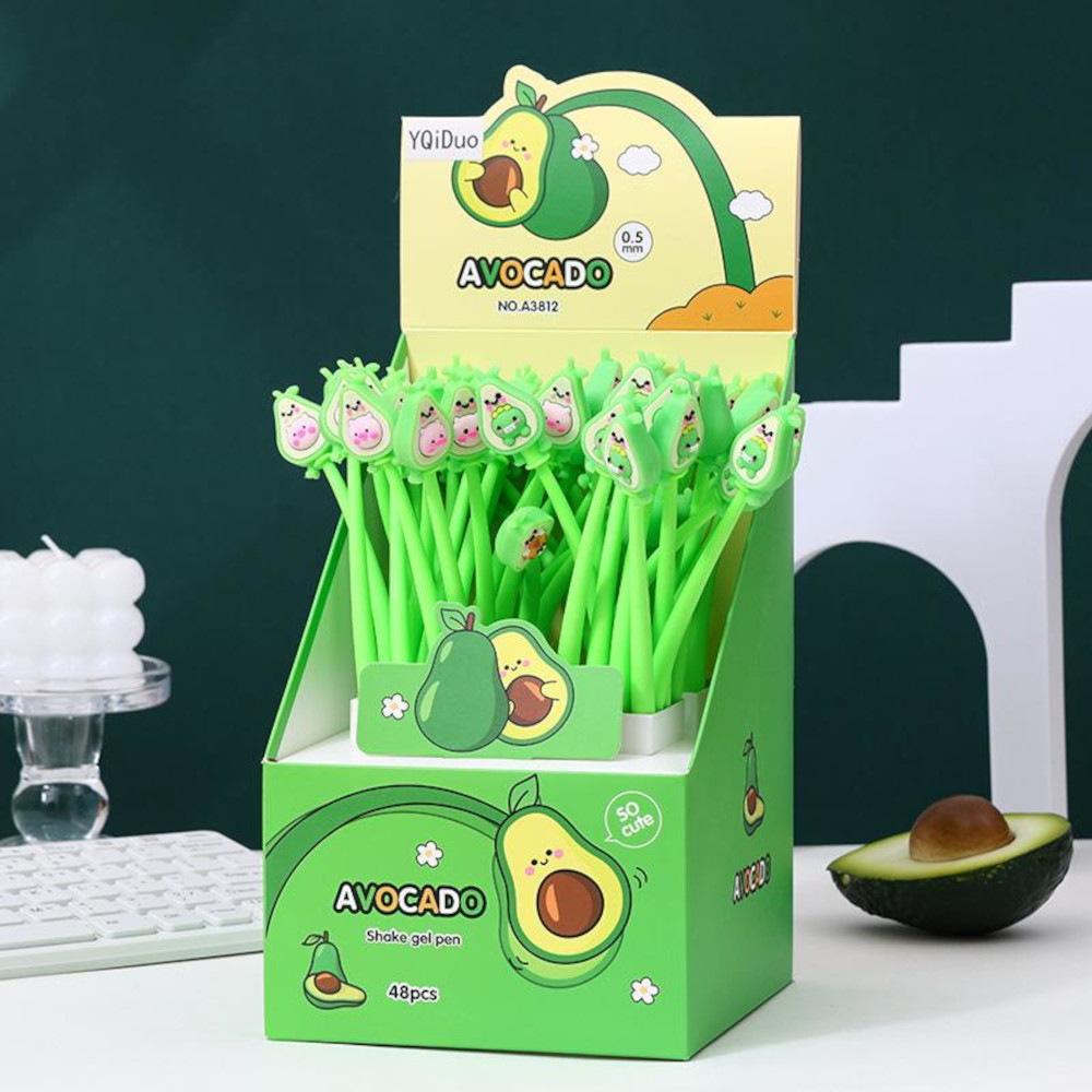 Ручка гелевая Egoist "Авокадо" 0,5мм черные чернила, ассорти дизайнов