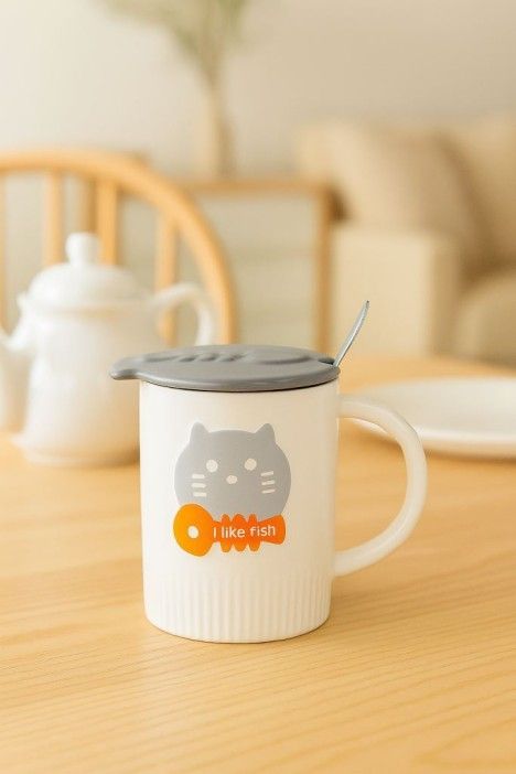 Кружка керамическая 350мл "I like fish" черная
