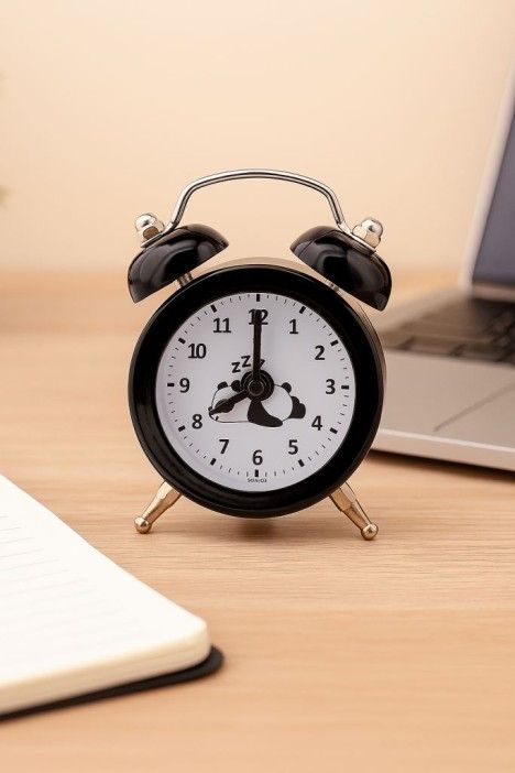 Часы-будильник "Mini panda" черный