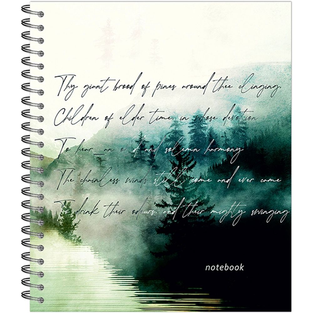 Тетрадь А5  96л кл. гребень Полином "Туманные пейзажи" 4 дизайна, БЕЗ ПОЛЕЙ*