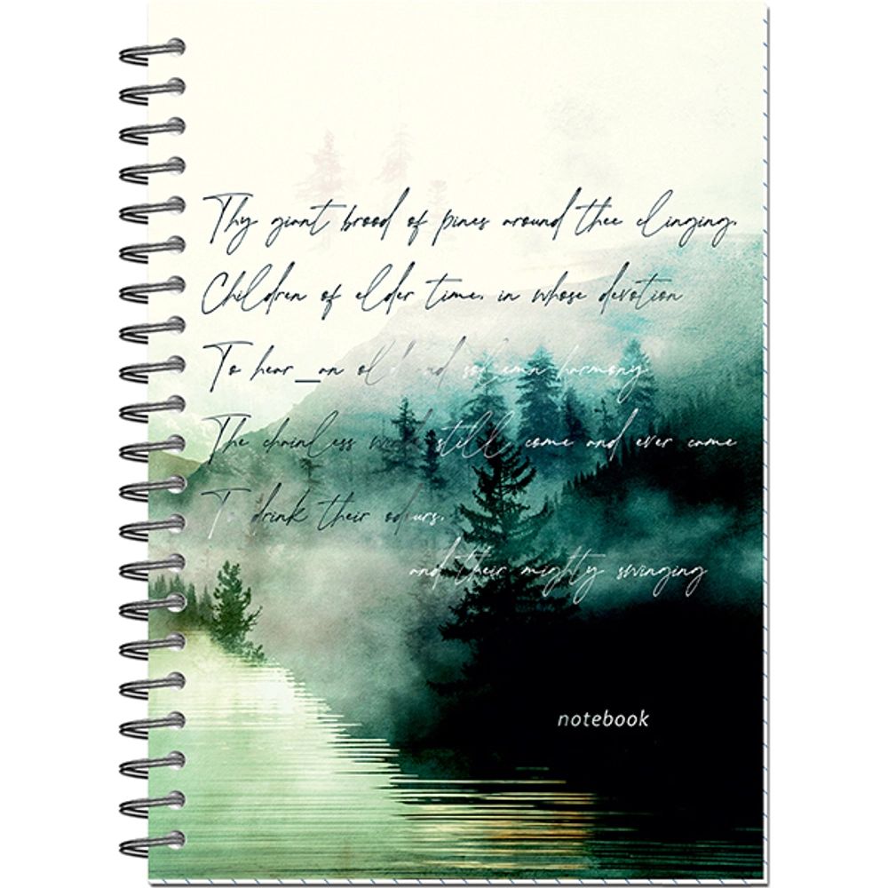 Тетрадь А5  80л кл. гребень Полином "Туманные пейзажи" фольга, твин.лак, БЕЗ ПОЛЕЙ