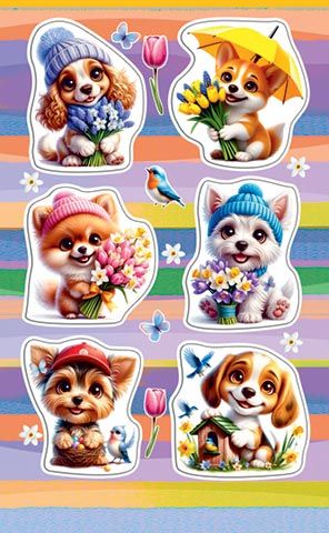 Наклейки детские 15*9см  "Звери"