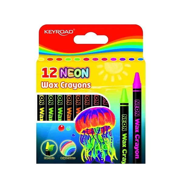 Мелки восковые 12цв. KEYROAD Neon
