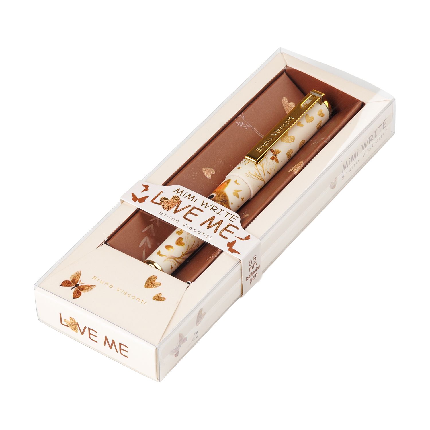 Ручка в футляре "MimiWrite. Love me. Милый котик" шарик., 0,5мм, синие чернила