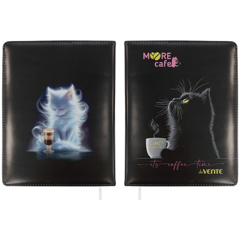Записная книжка B6  80л. "MooreCafe" в клетку, тв.обл., к/з