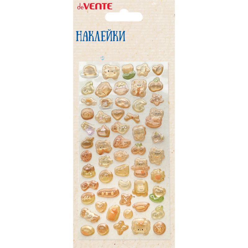 Наклейки эпоксидные объемные  9*17,4см  "Мишки на пикнике" 3D, в том числе д/телефона