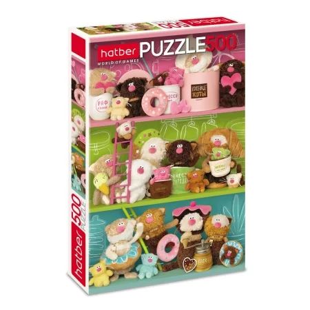 Пазлы  500 элементов  330*480мм. "Кофейные коты"