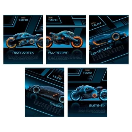 Тетрадь А5 48л кл. Hatber "Tronix" выб.лак., 5 диз.в блоке