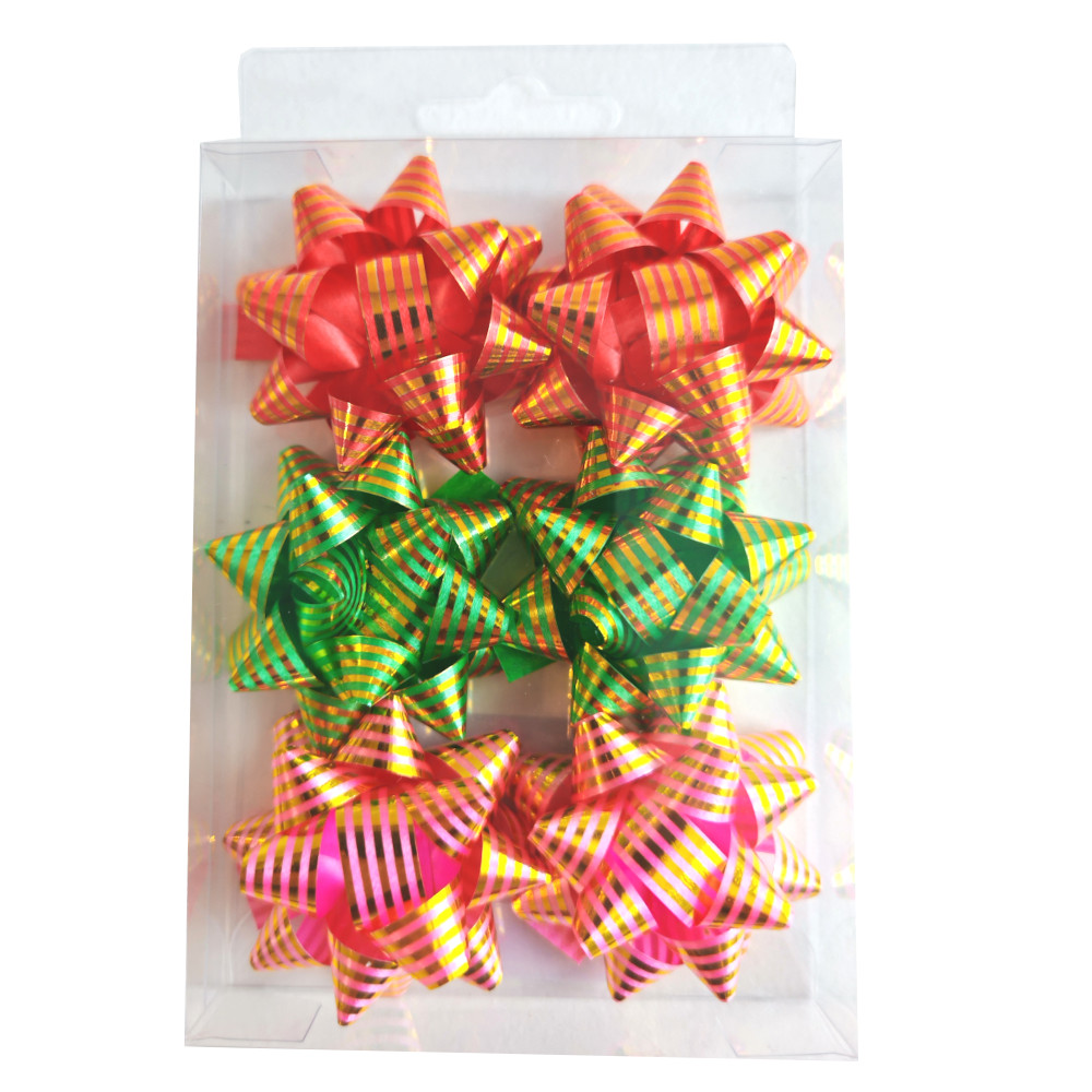 Набор бантов подарочных  6 шт "Полоски" 5см