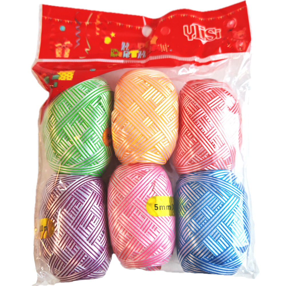 Набор лент упаковочных 6шт "Пастель" 5мм*10м, ассорти цветов