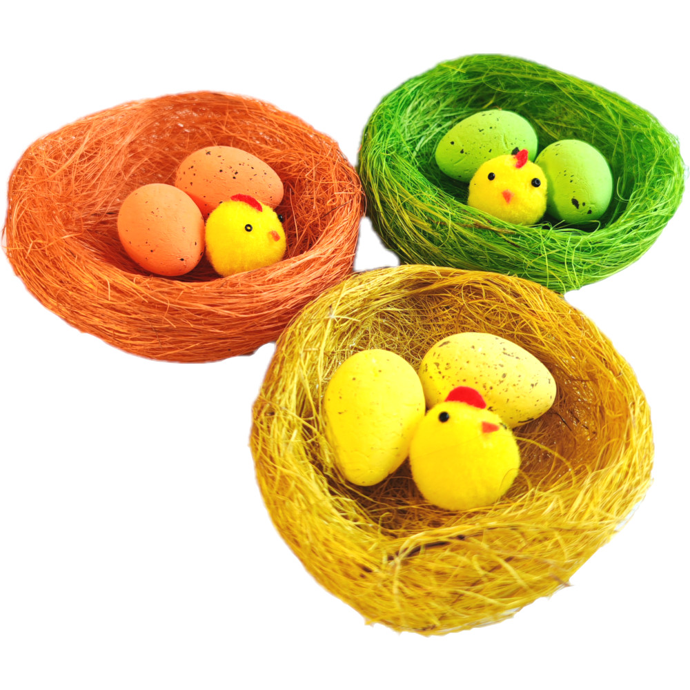 Декор пасхальный "Яйца в гнезде" 9,5см