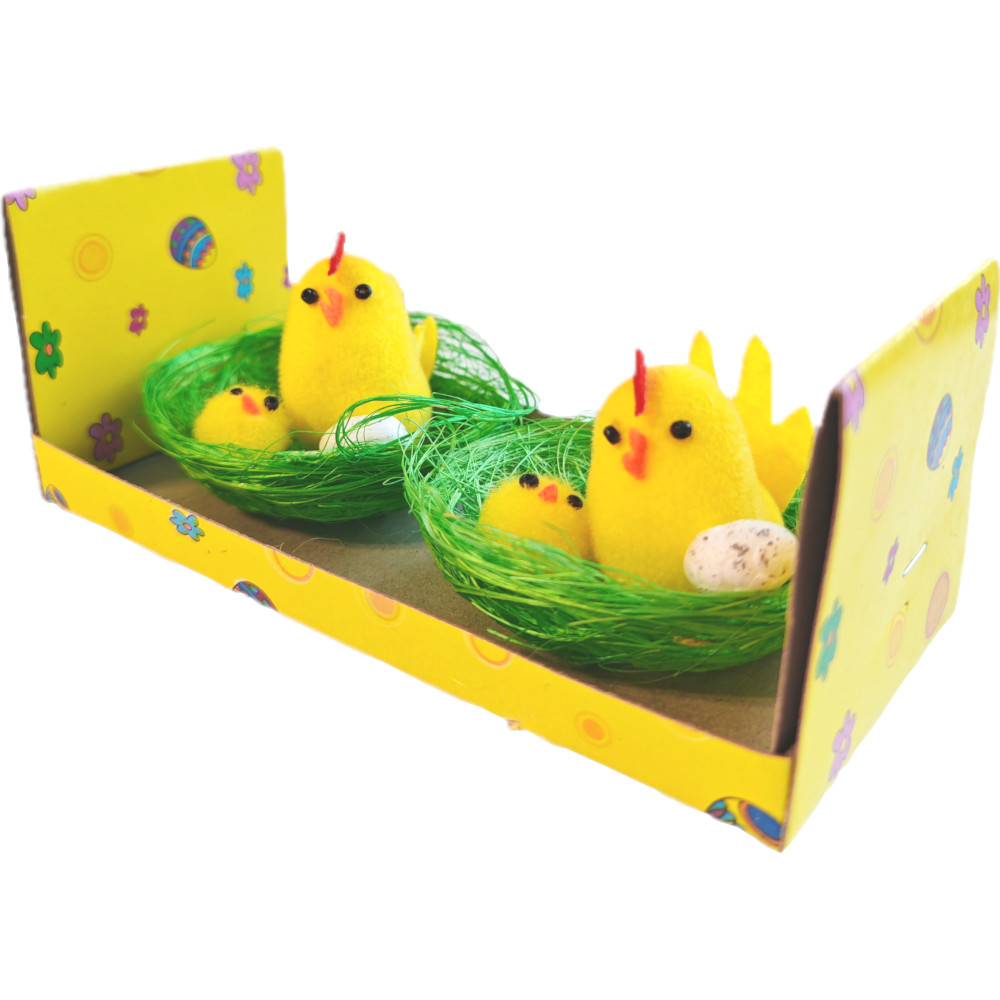 Декор пасхальный "Цыплята в гнезде" 2 шт. 6*5см