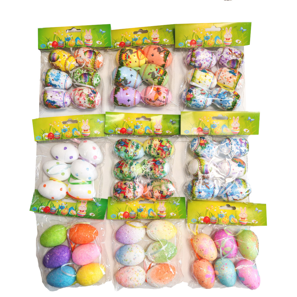 Набор декора пасхального "Яйца пасхальные" 6 шт., в ассортименте