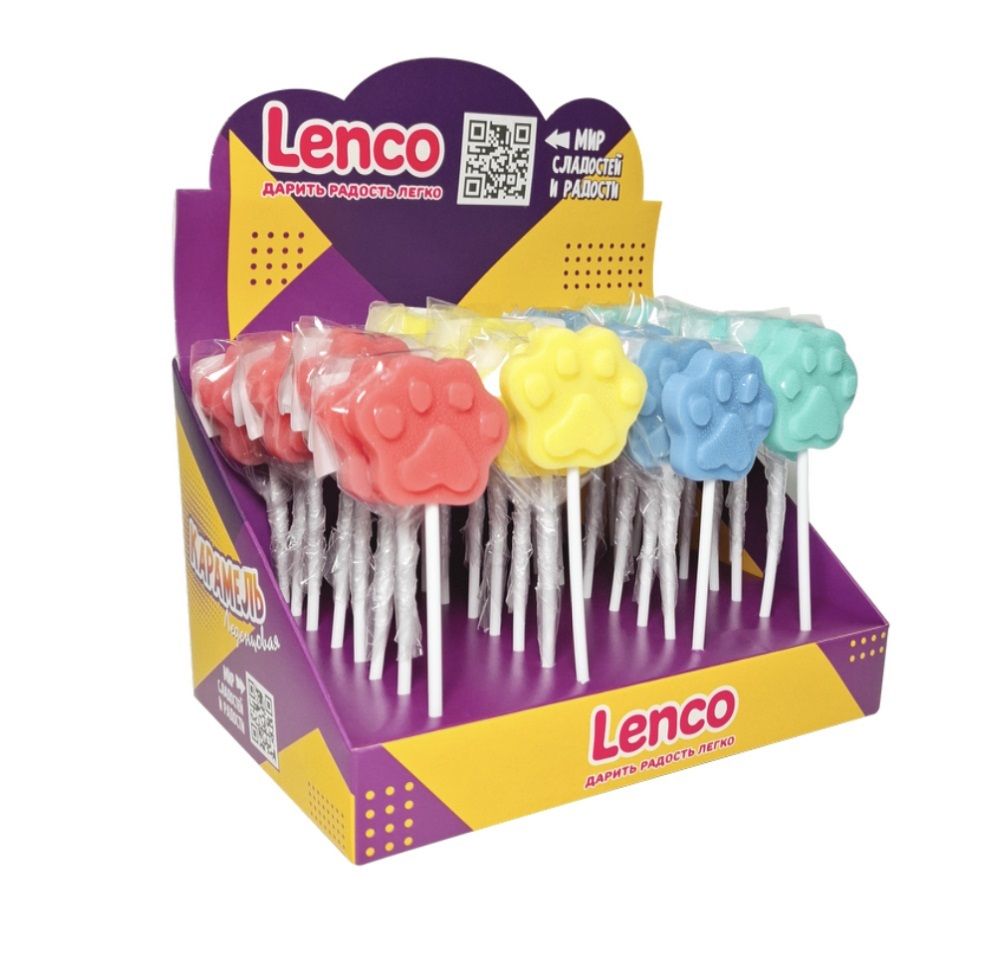 Карамельный  "Леденец "Лапка" 17гр. ,/уп.30 шт./, ассорти