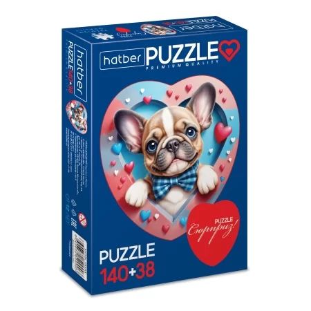 Пазлы    2в1 "Два сердца. Милый песик" 240*270мм, 100*110мм, 140+38 элементов