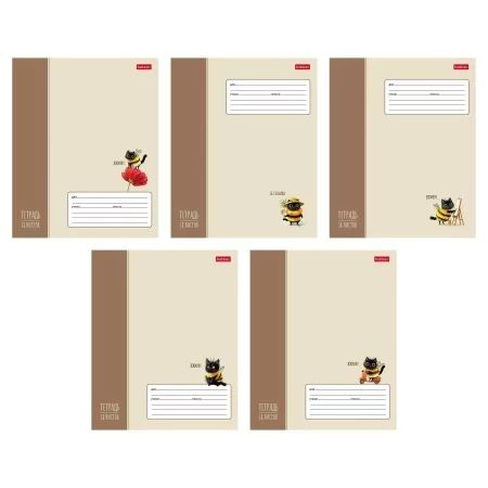 Тетрадь А5 18л кл. Hatber "ЖЖ-МЯУ" 5 диз.в блоке, тисн.