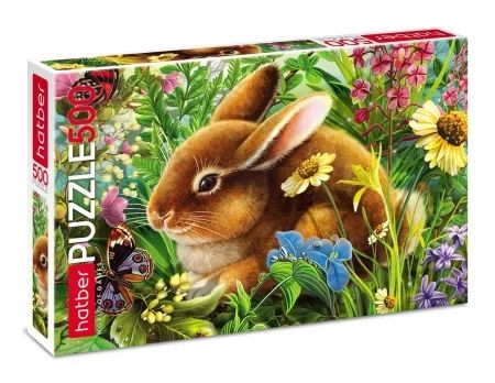 Пазлы  500 элементов  480*330мм. "Зайчонок с бабочкой"