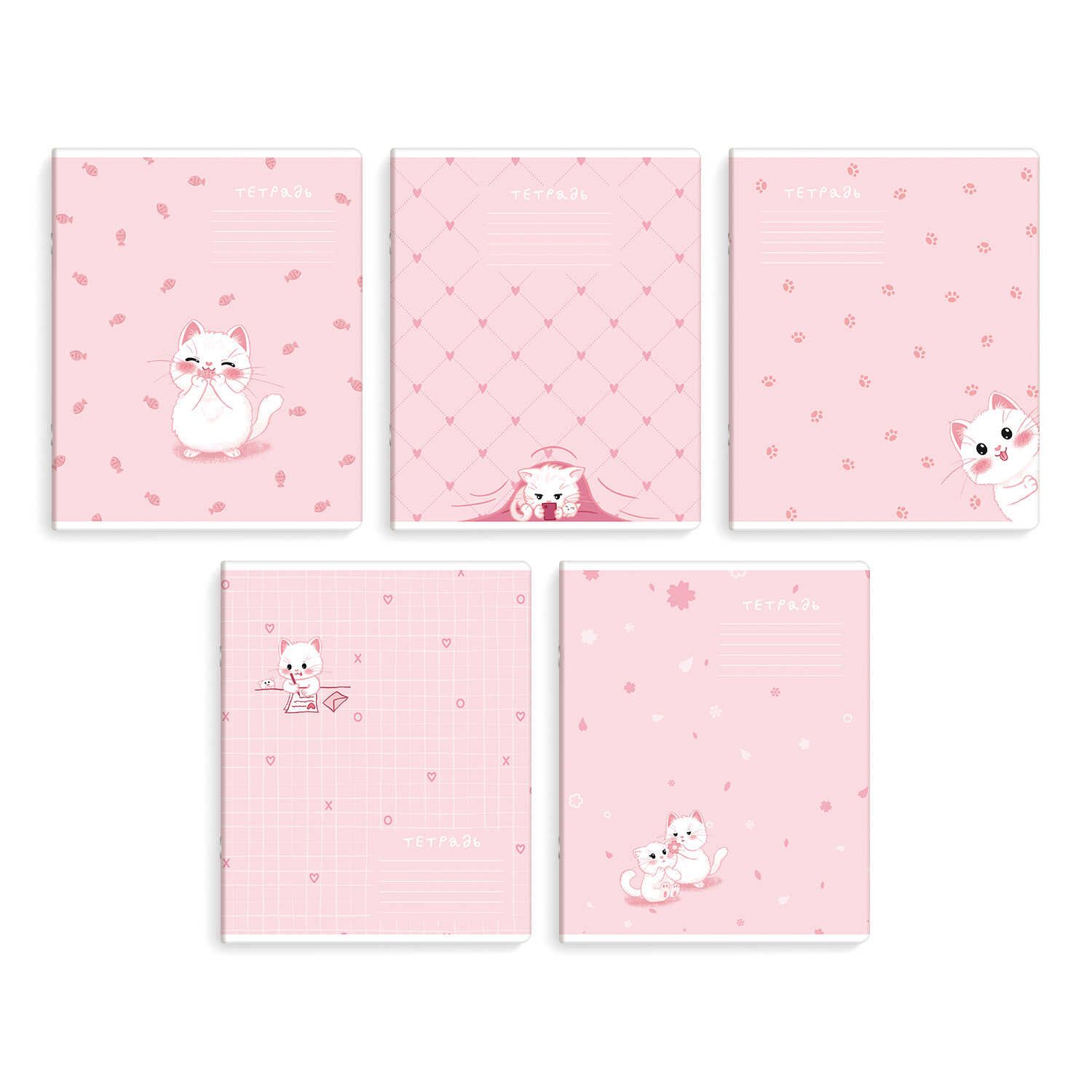 Тетрадь А5 12л кл. Феникс+ "Кошачьи нежности" выб.УФ-лак