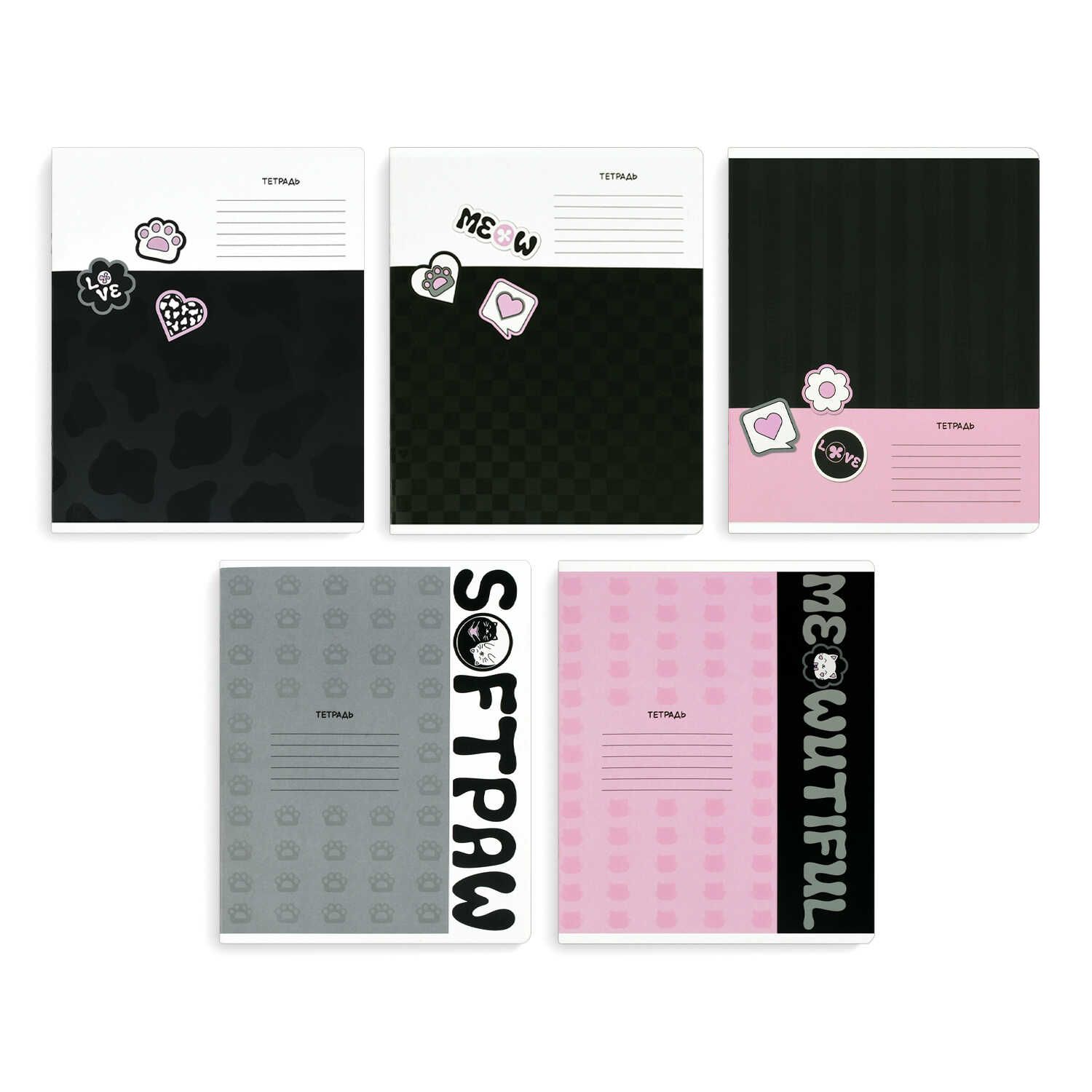 Тетрадь А5 24л кл. Феникс+ "Кошачья эстетика" выб.УФ-лак