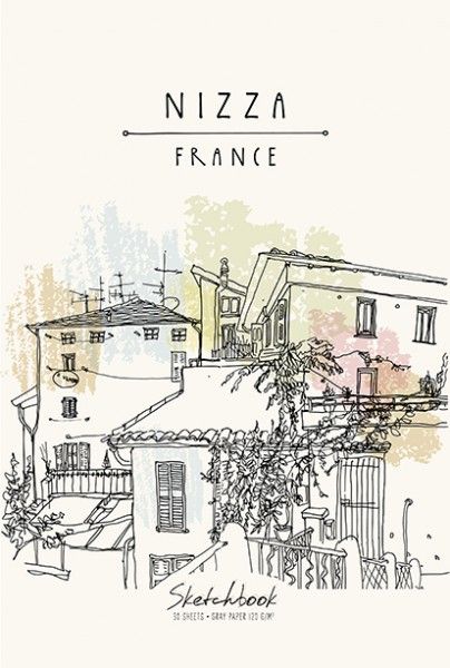 Скетчбук А4  30л., гребень, 120гр/м2 "Ницца" черная бумага, софт-тач, выб.УФ-лак