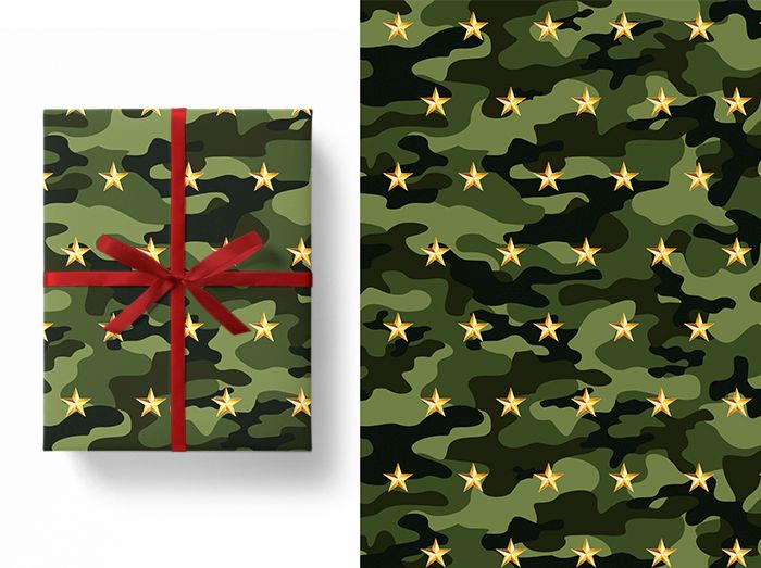 Бумага упаковочная 70*100см  "Милитари"