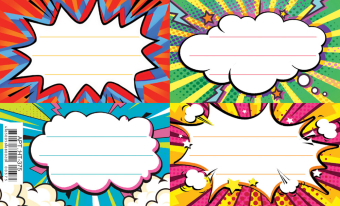 Наклейки на тетрадь 16*10см "Комиксы"