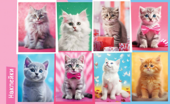Наклейки детские 15*9см  "Кошки"