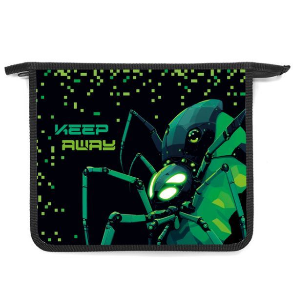 Папка д/тетрад. А5 (240*205*45) 1отд. молния сверху, пластик "Робот-паук" диз.с двух сторон