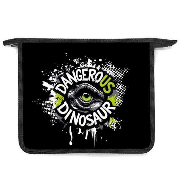 Папка д/тетрад. А5 (240*205*45) 1отд. молния сверху, пластик "Глаз динозавра" диз.с двух сторон