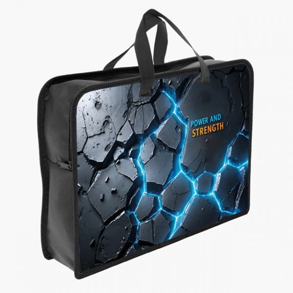 Папка А4 (340*245*75) с ручками, молния, пластик "Неоновый разлом"