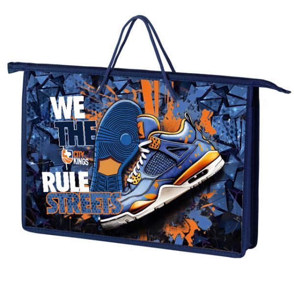 Папка А4 (340*245*75) с ручками, молния, пластик "Кроссы"