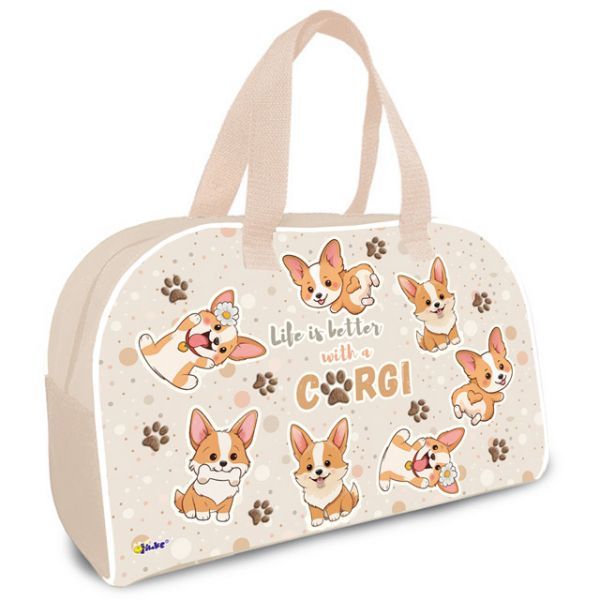Сумка для внешкольных занятий 35*23*14,5см Оникс "Весёлые корги" карман