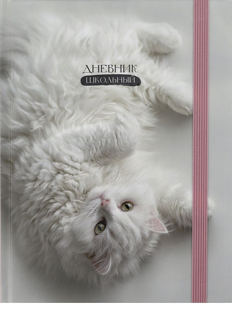 Дневник универсальн. обл. 7БЦ "Нежный котик - 2" мат.лам., выб.лак., резинка, 40л.