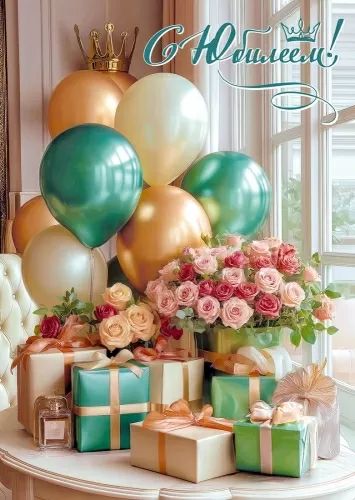 Открытка А4 "С Юбилеем!"