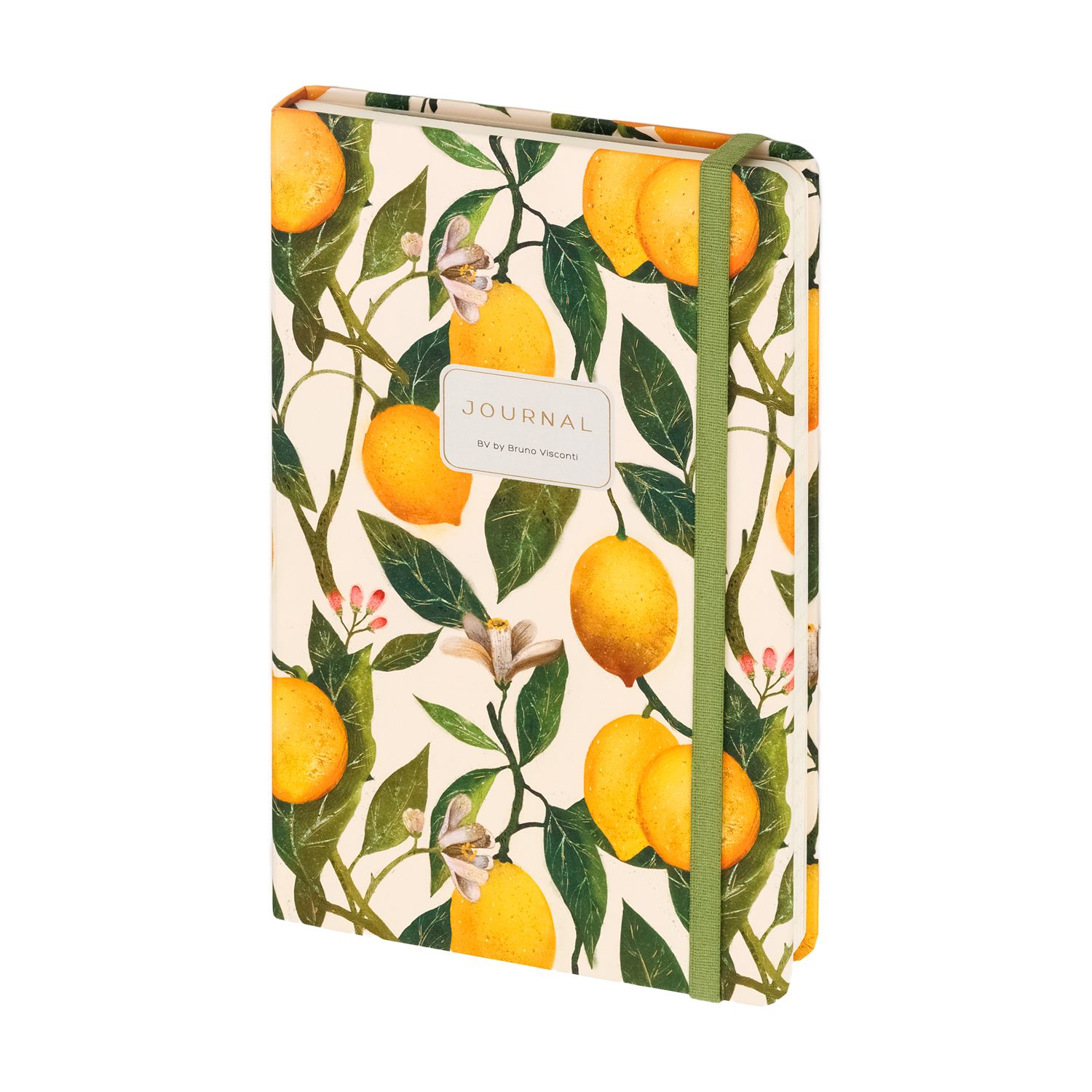 Записная книжка А5 100л. 7БЦ "Megapolis journal. Flora. Paradise. Lemons" лин., резинка, кармашек