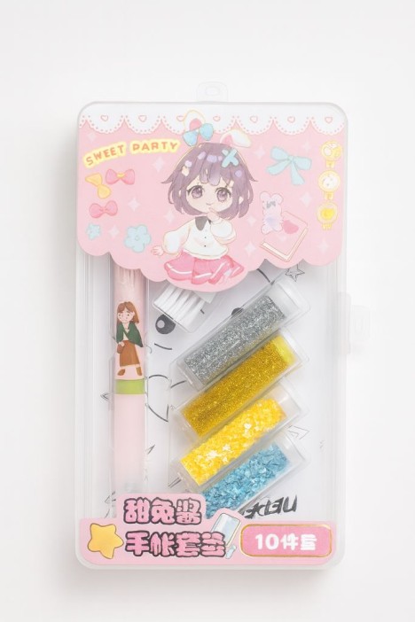 Клеевая ручка с блестками 4 цвета "Чудесная вечеринка",розовая