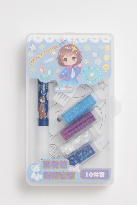 Клеевая ручка с блестками 4 цвета "Милые вещи", синий