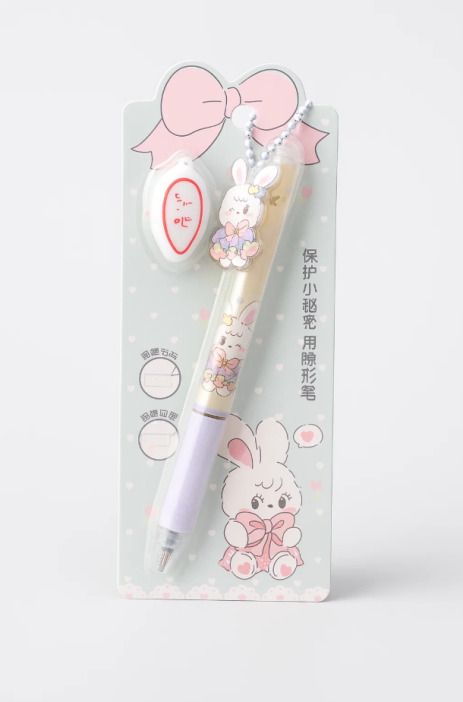 Ручка светящаяся с невидимыми чернилами "Зеленый зайчик из ваты" 0,5мм