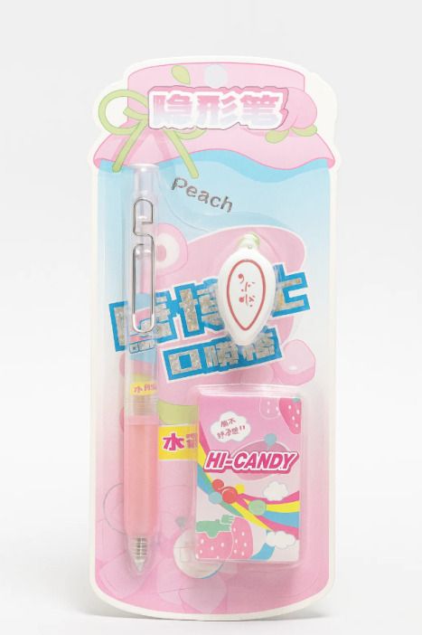 Светящаяся ручка с невидимыми чернилами "Счастливая конфетка" 0,5мм +значок