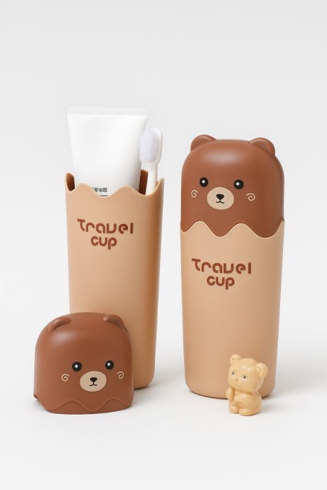 Контейнер для зубных щеток/кистей 7*22см "Мишка"