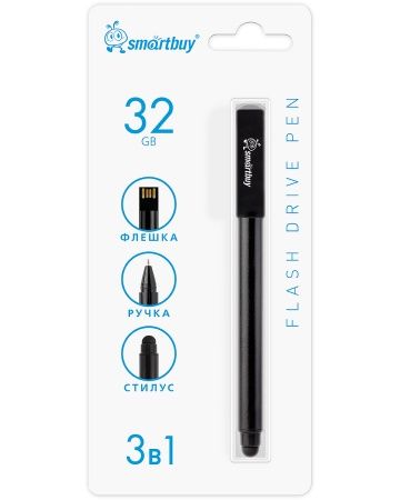 Флеш-драйв  32 GB USB 2.0 Smartbuy Ручка-флэшка-стилус черная