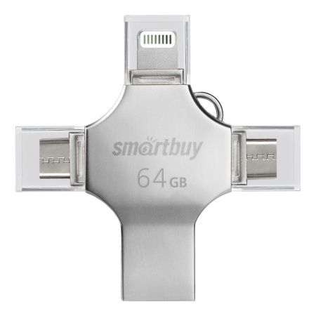 Флеш-драйв  64 GB USB 3.0/3.1 Smartbuy Metal Quad