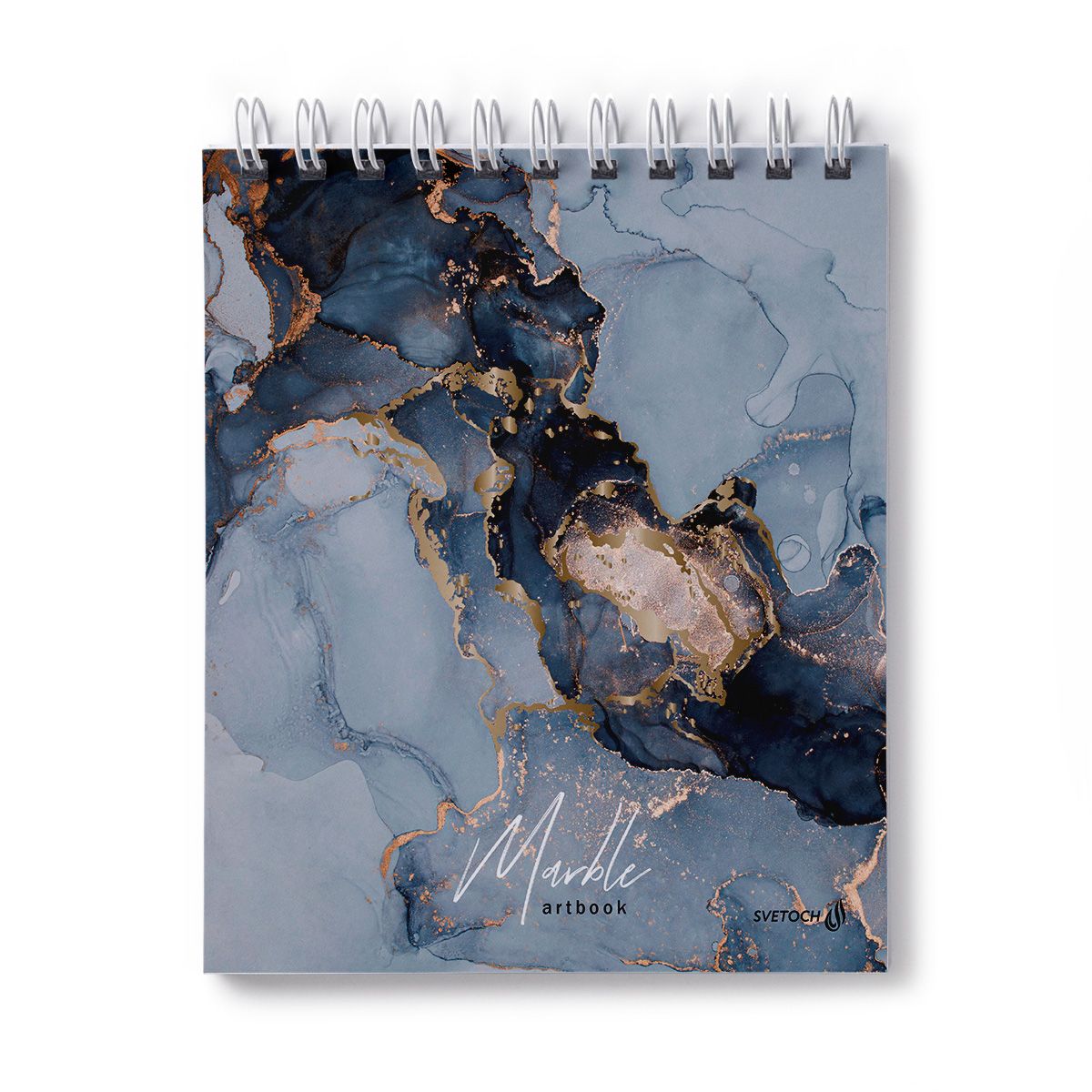 Скетчбук 175*200мм  80л., гребень, 100гр/м2 "Чёрное золото" тисн.фольгой, жестк.подл.