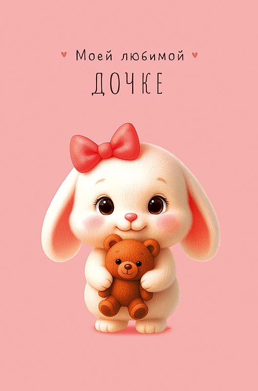 Открытка А5 "Моей любимой дочке"