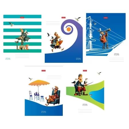 Тетрадь А5 18л кл. Hatber "Морская душа" 5 диз.в блоке