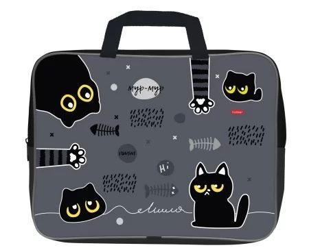 Папка А4 (350*265*40) с ручками, молния, ткань "Кошмарики"